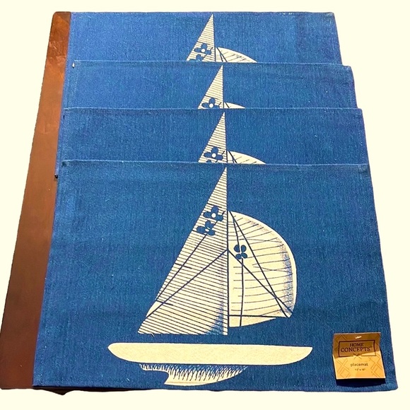 4~Oceanside Navy & White Tapestry Fabric 60%Cotton & 40%Polyester 13”x19” - Picture 3 of 6